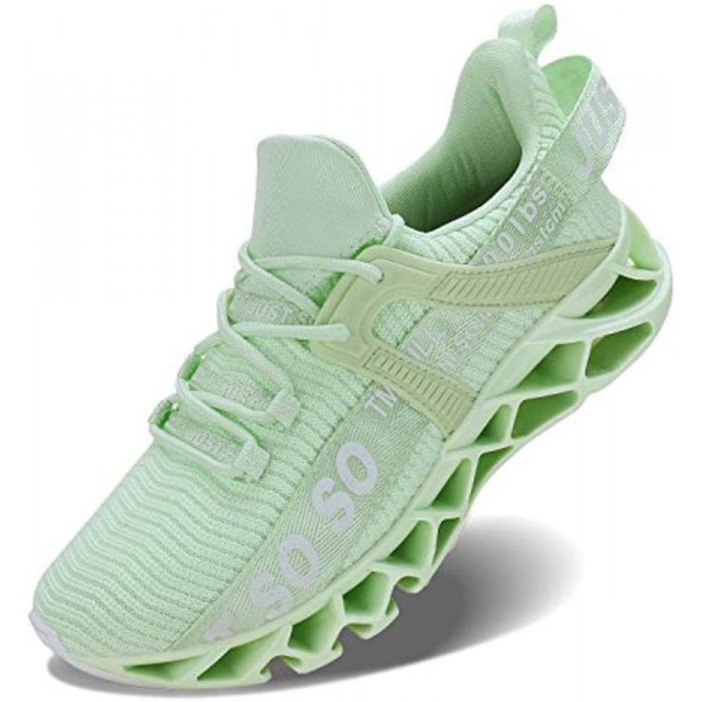 Men's Runing Shoes Walking Non Slip Blade Type Sneakers Fluorescent Green
